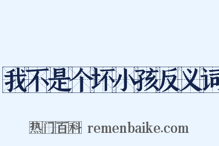 我不是个坏小孩反义词是什么意思的图片